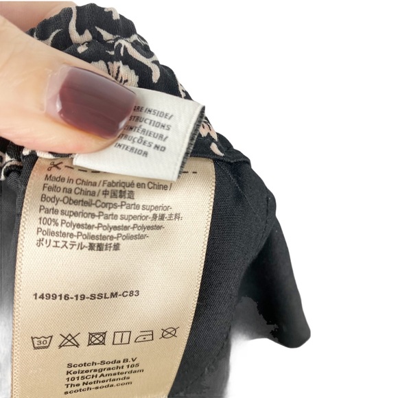 Scotch & Soda Palm Cove Striped Floral Tuxedo Silky Pants Size Medium - Picture 13 of 13